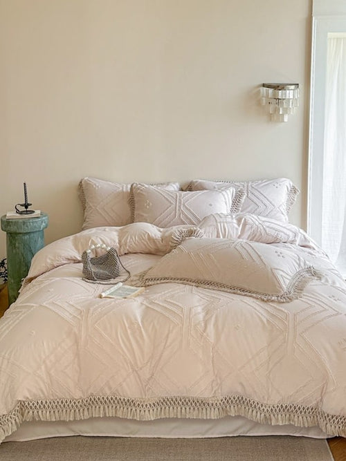 Boho Fringe Geometric Bedding Set original reference image 6