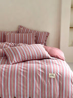 Button Stripe Bedding Set original reference image 2