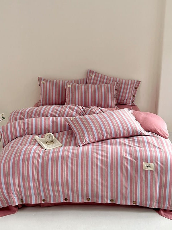 Button Stripe Bedding Set original reference image 6