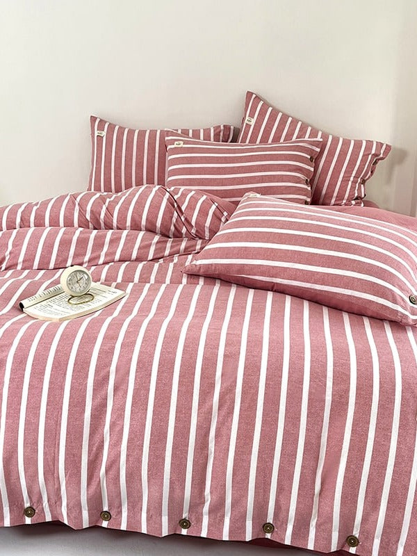 Button Stripe Bedding Set original reference image 8