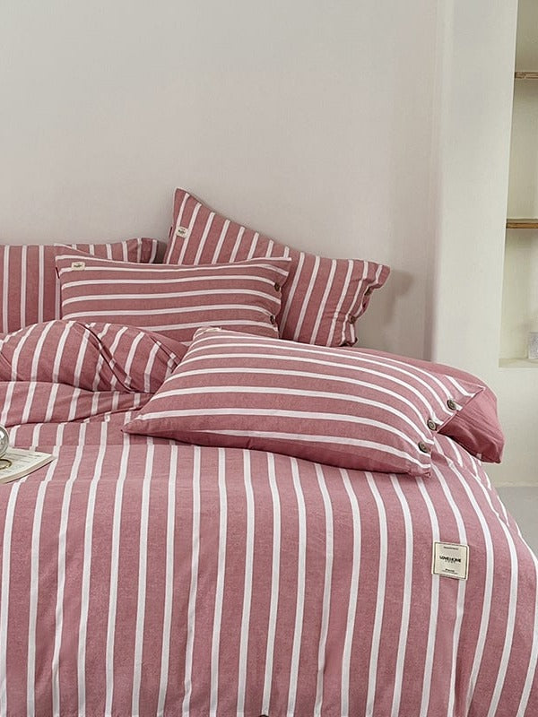 Button Stripe Bedding Set original reference image 9