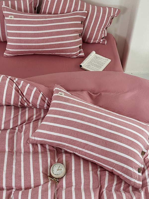 Button Stripe Bedding Set original reference image 10