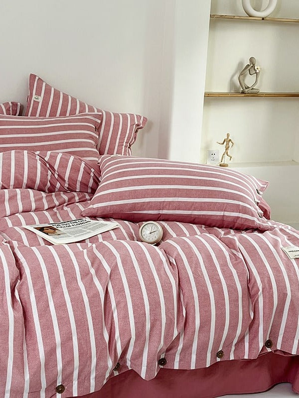 Button Stripe Bedding Set original reference image 11
