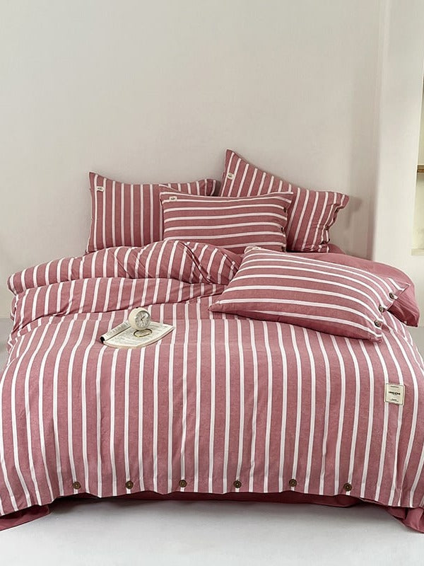 Button Stripe Bedding Set original reference image 12