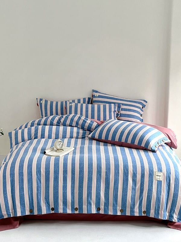 Button Stripe Bedding Set original reference image 36