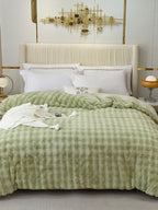 Cloud Grid Faux-Fur Bedding Set original reference image 6