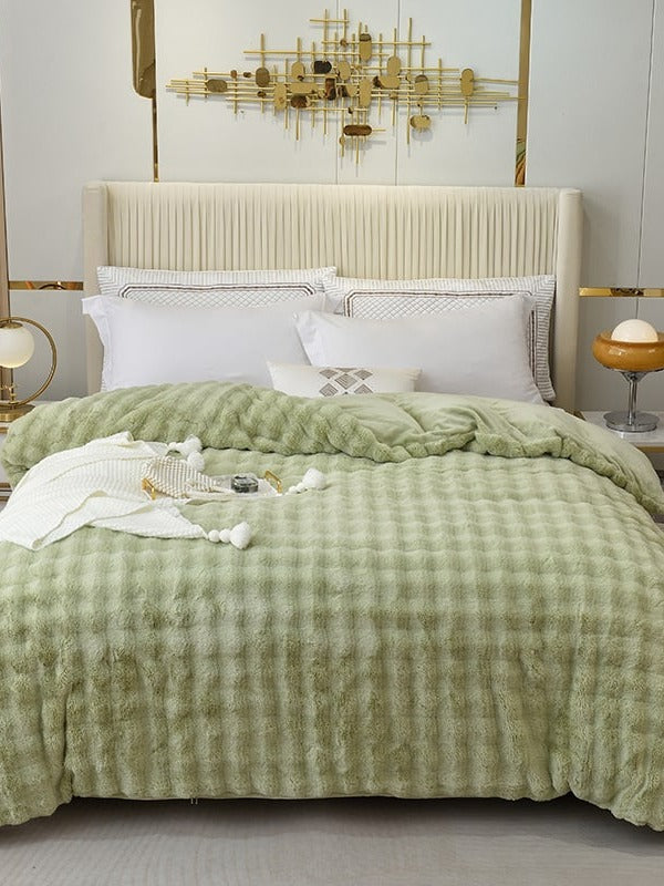 Cloud Grid Faux-Fur Bedding Set original reference image 6