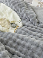 Cloud Grid Faux-Fur Bedding Set original reference image 8