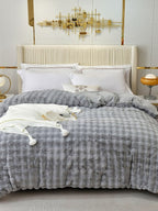 Cloud Grid Faux-Fur Bedding Set original reference image 12