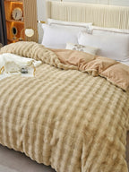 Cloud Grid Faux-Fur Bedding Set original reference image 14