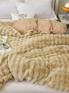 Cloud Grid Faux-Fur Bedding Set original reference image 16