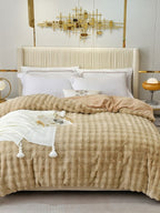 Cloud Grid Faux-Fur Bedding Set original reference image 18
