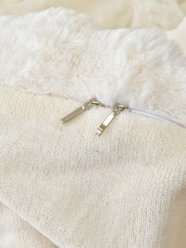 Cloud Grid Faux-Fur Bedding Set original reference image 20