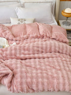 Cloud Grid Faux-Fur Bedding Set original reference image 26
