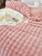 Cloud Grid Faux-Fur Bedding Set original reference image 28