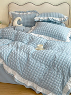 Contrast Flange Seersucker Bedding Set original reference image 3