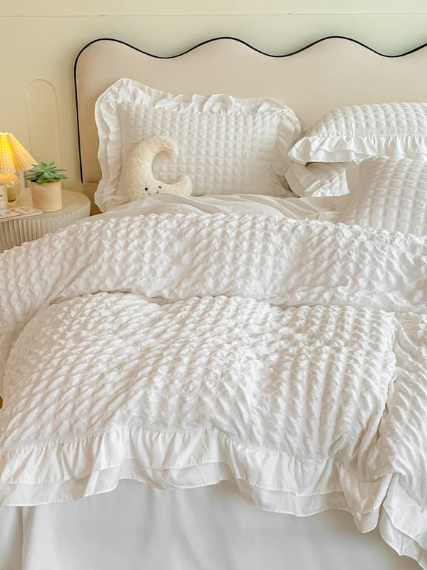Contrast Flange Seersucker Bedding Set original reference image 10
