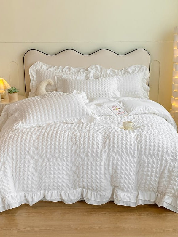 Contrast Flange Seersucker Bedding Set original reference image 12