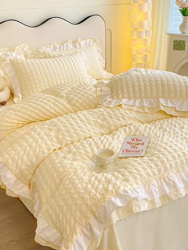 Contrast Flange Seersucker Bedding Set original reference image 13