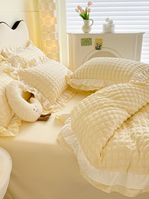 Contrast Flange Seersucker Bedding Set original reference image 16