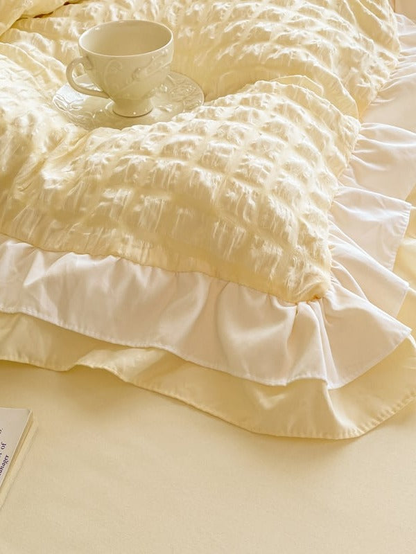 Contrast Flange Seersucker Bedding Set original reference image 17