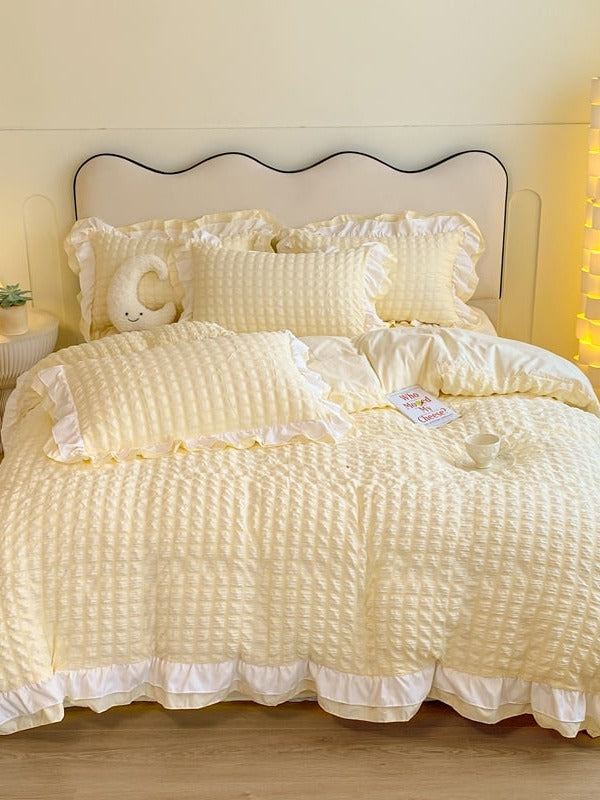 Contrast Flange Seersucker Bedding Set original reference image 18