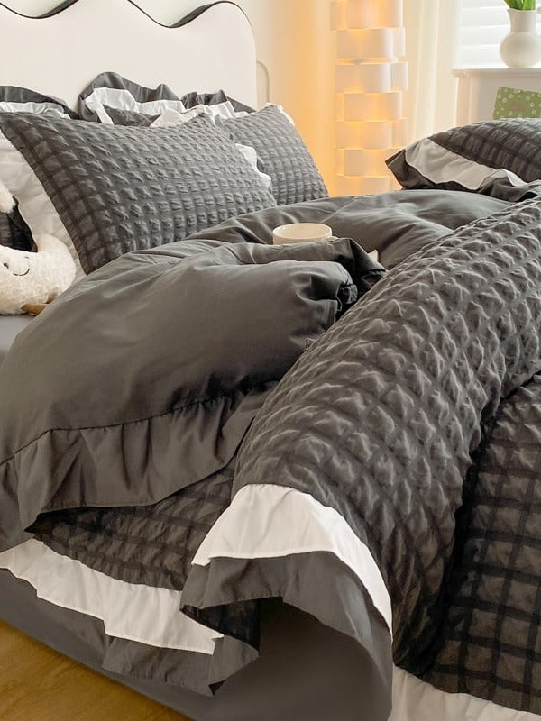 Contrast Flange Seersucker Bedding Set original reference image 20