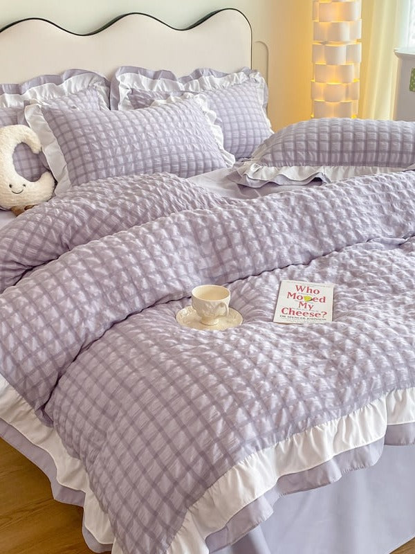 Contrast Flange Seersucker Bedding Set original reference image 25