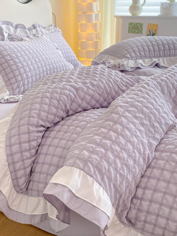 Contrast Flange Seersucker Bedding Set original reference image 26