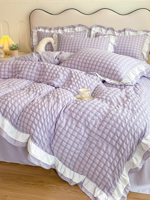 Contrast Flange Seersucker Bedding Set original reference image 27