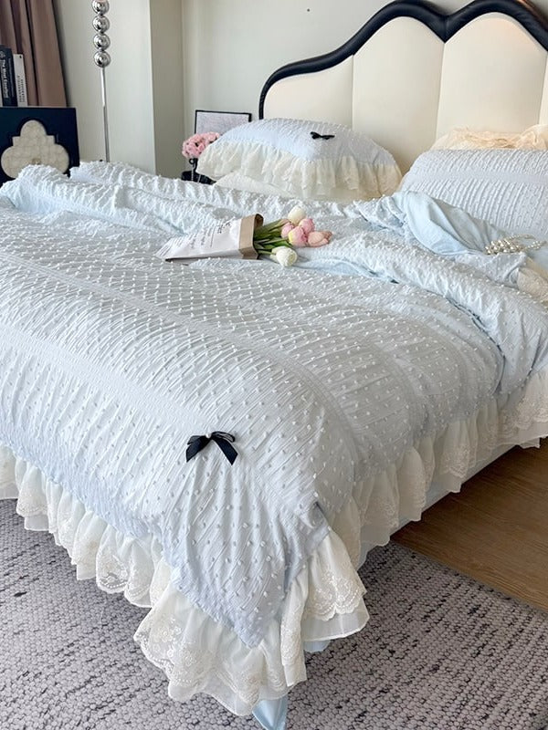 Dainty Bow Seersucker Bedding Set original reference image 2