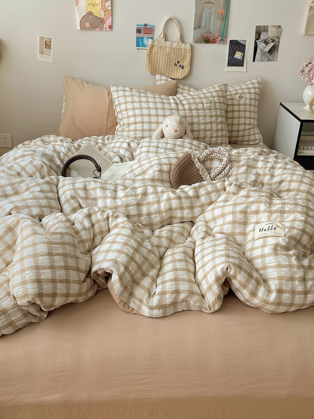Everyday Plaid Seersucker Bedding Set original reference image 1