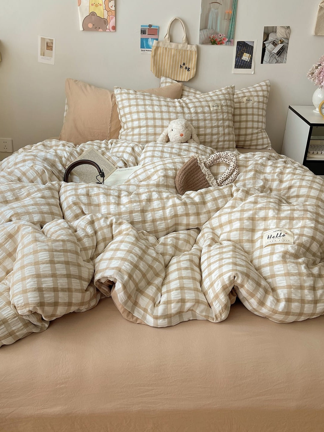 Everyday Plaid Seersucker Bedding Set original reference image 1