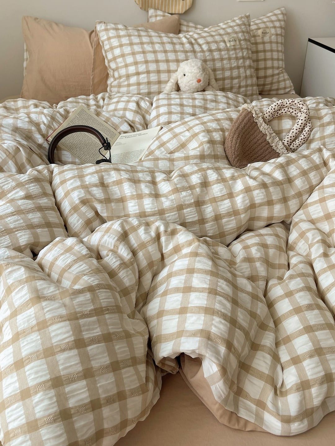 Everyday Plaid Seersucker Bedding Set original reference image 2