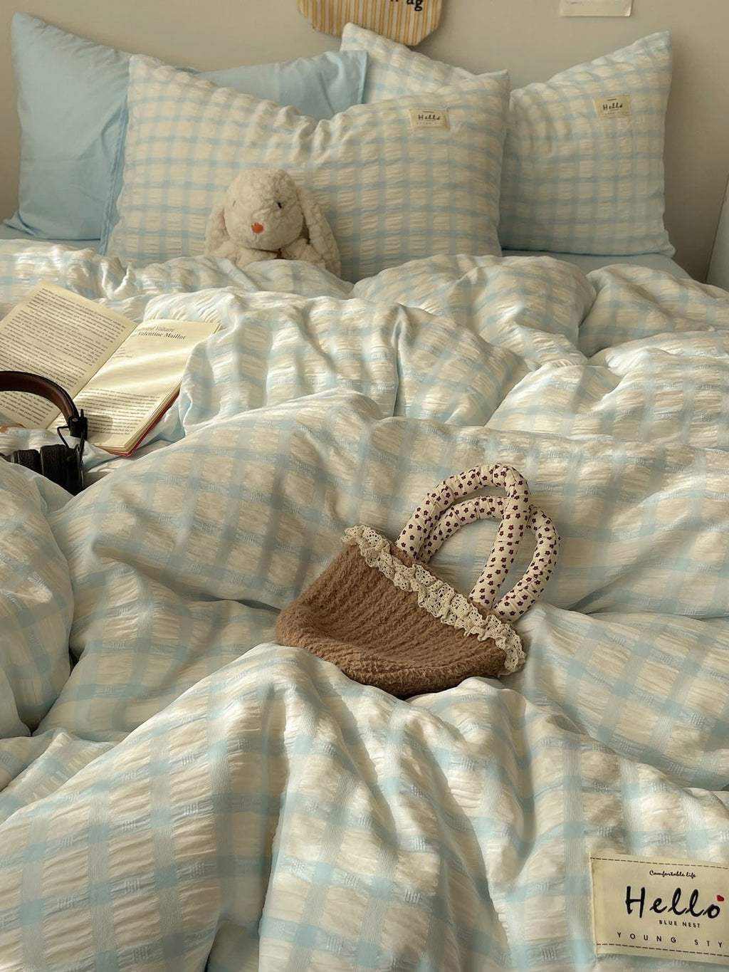 Everyday Plaid Seersucker Bedding Set original reference image 7