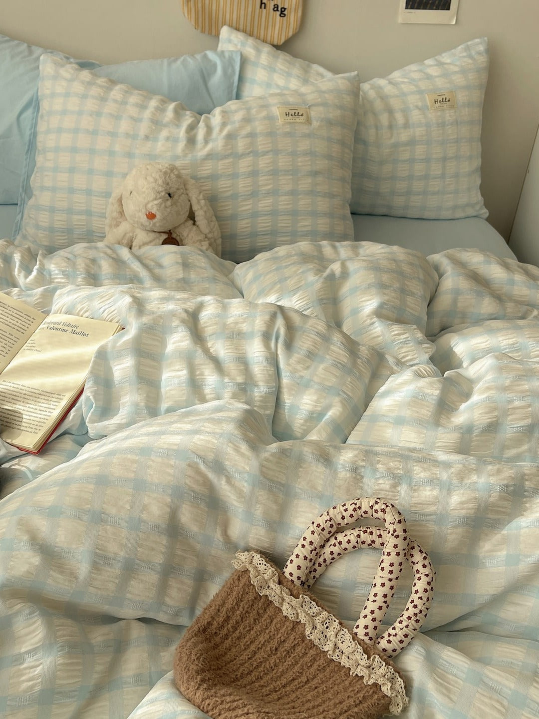 Everyday Plaid Seersucker Bedding Set original reference image 8