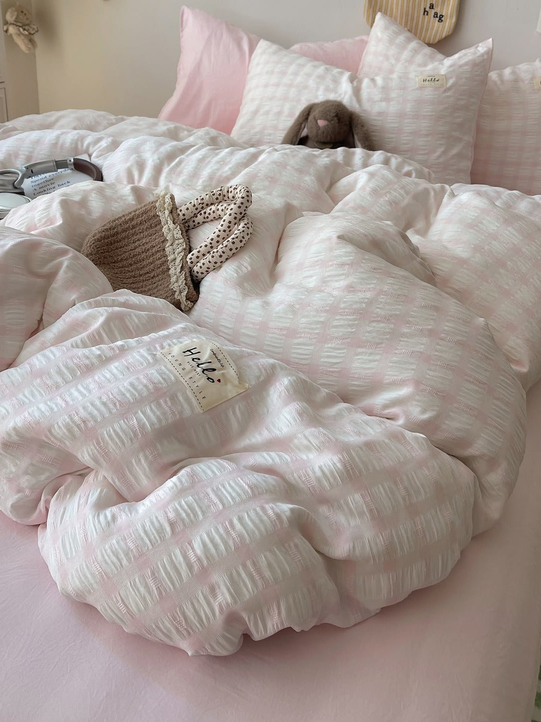 Everyday Plaid Seersucker Bedding Set original reference image 16
