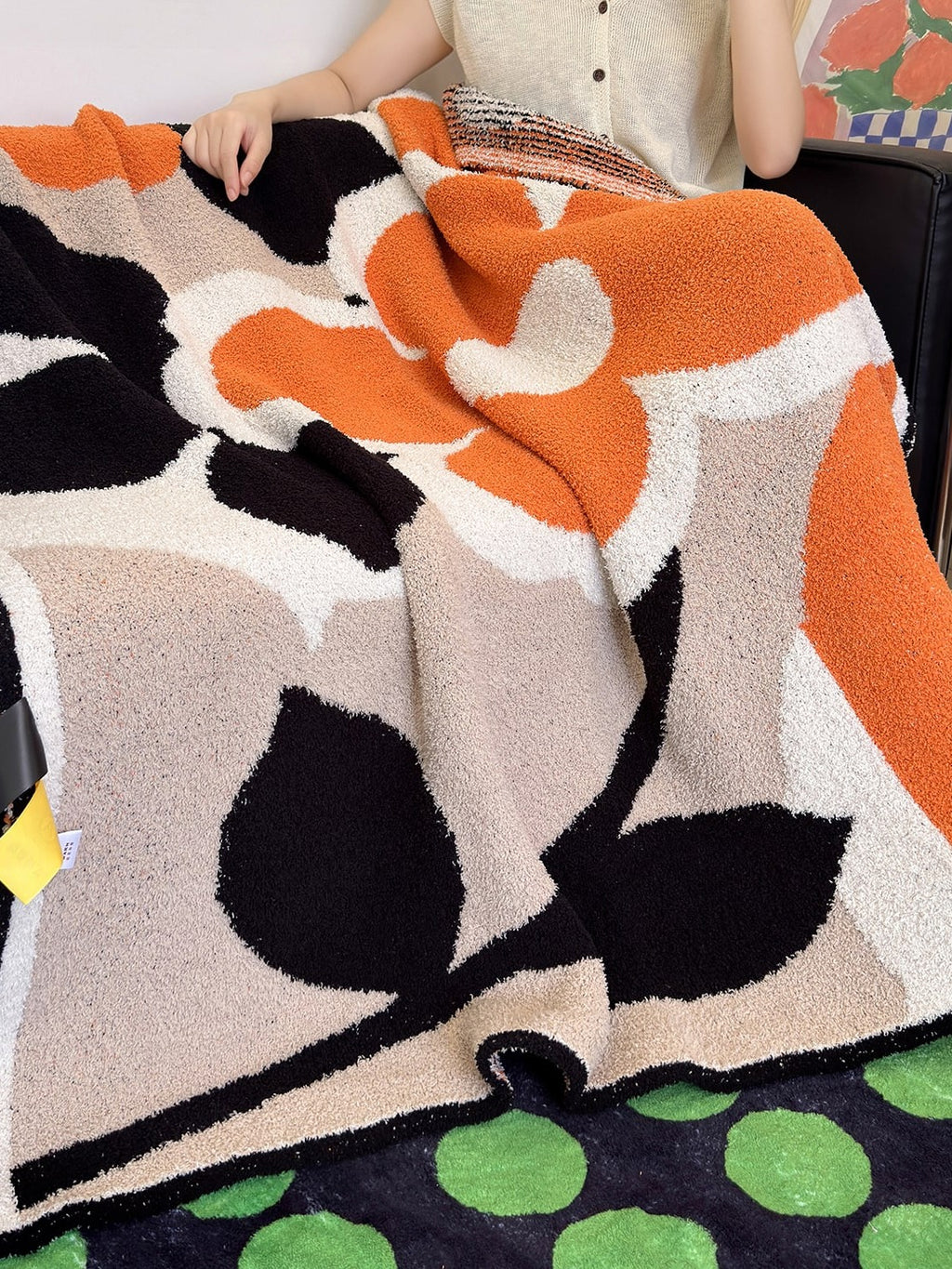 Floral Knit Plush Throw Blanket original reference image 3
