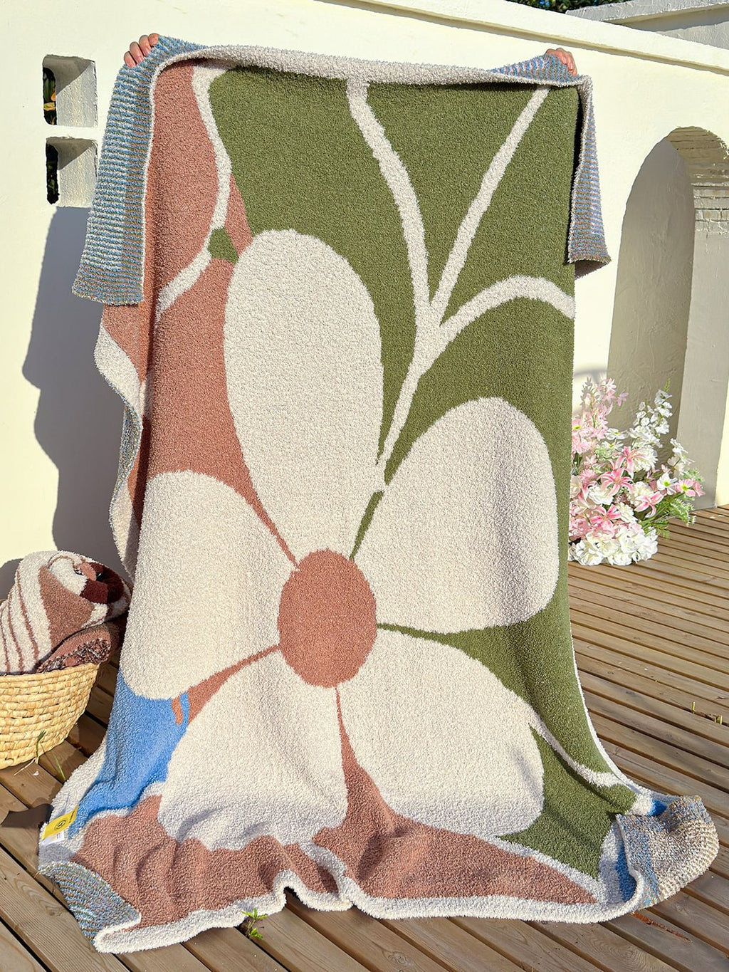 Floral Knit Plush Throw Blanket original reference image 11
