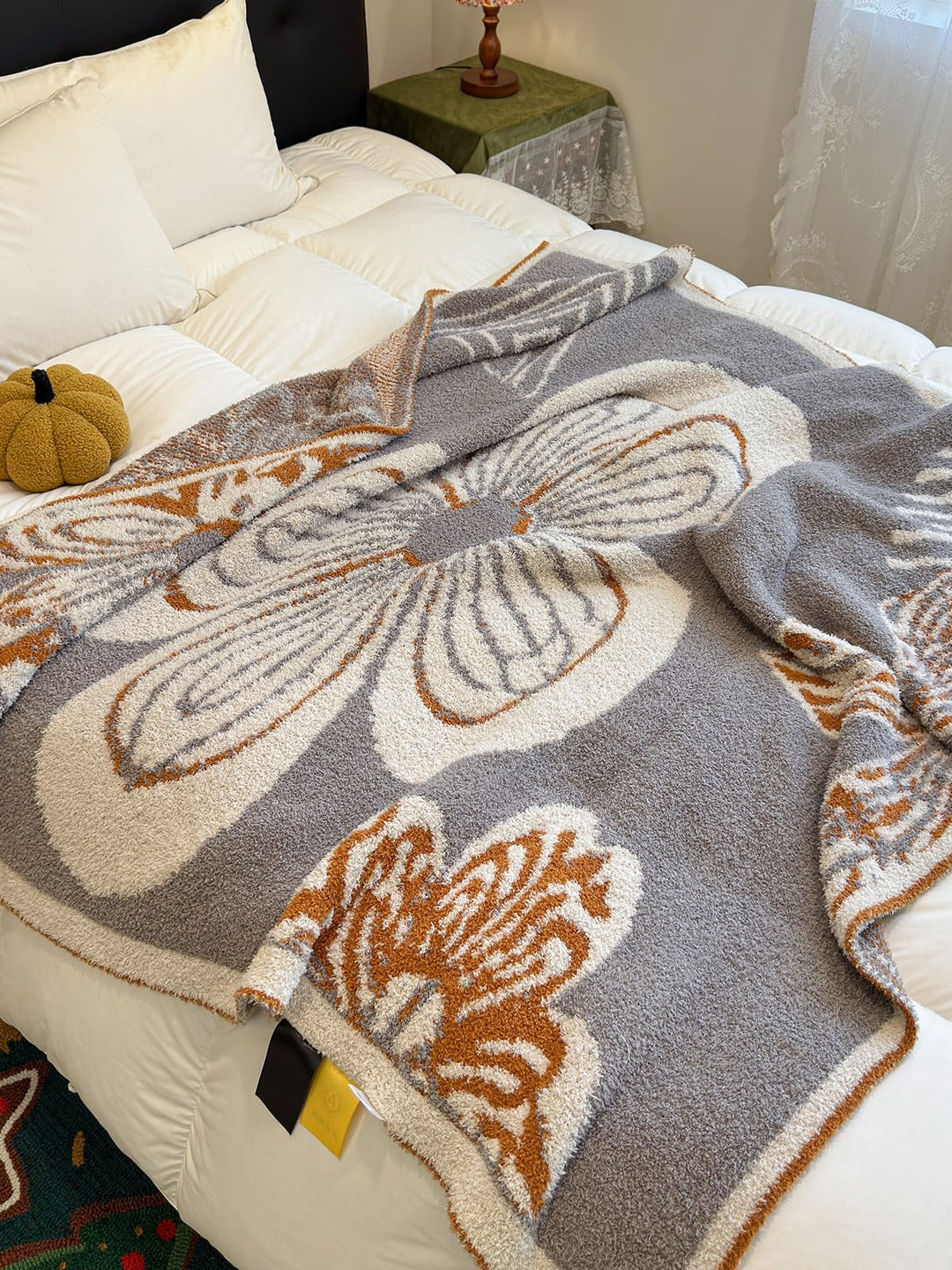 Floral Knit Plush Throw Blanket original reference image 19