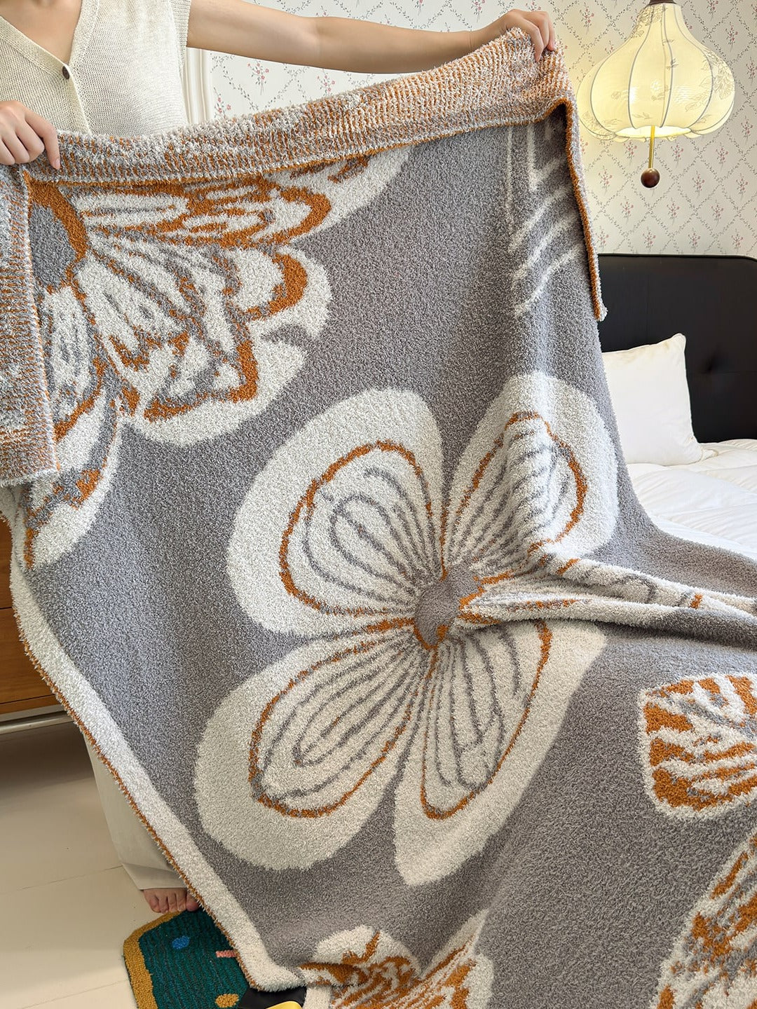 Floral Knit Plush Throw Blanket original reference image 20