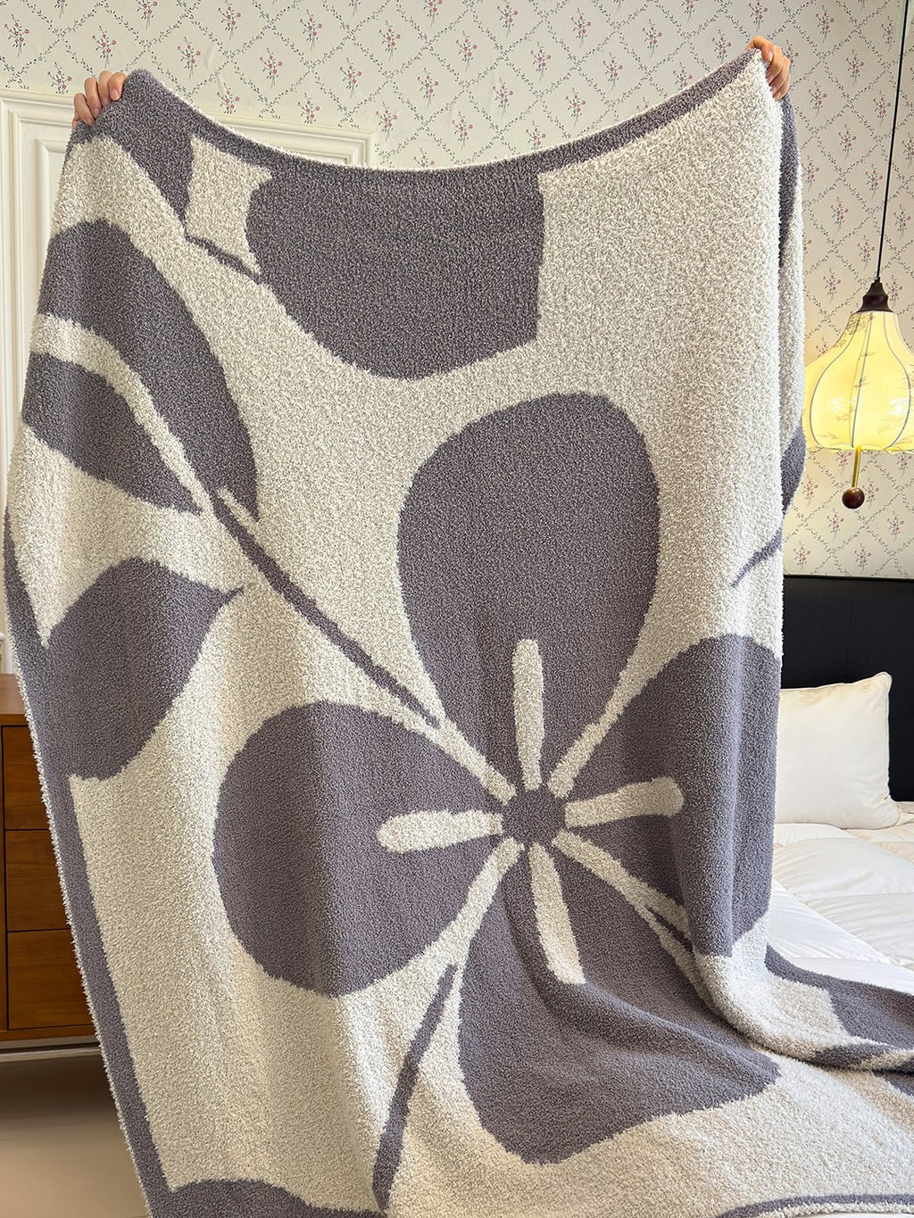 Floral Knit Plush Throw Blanket original reference image 25