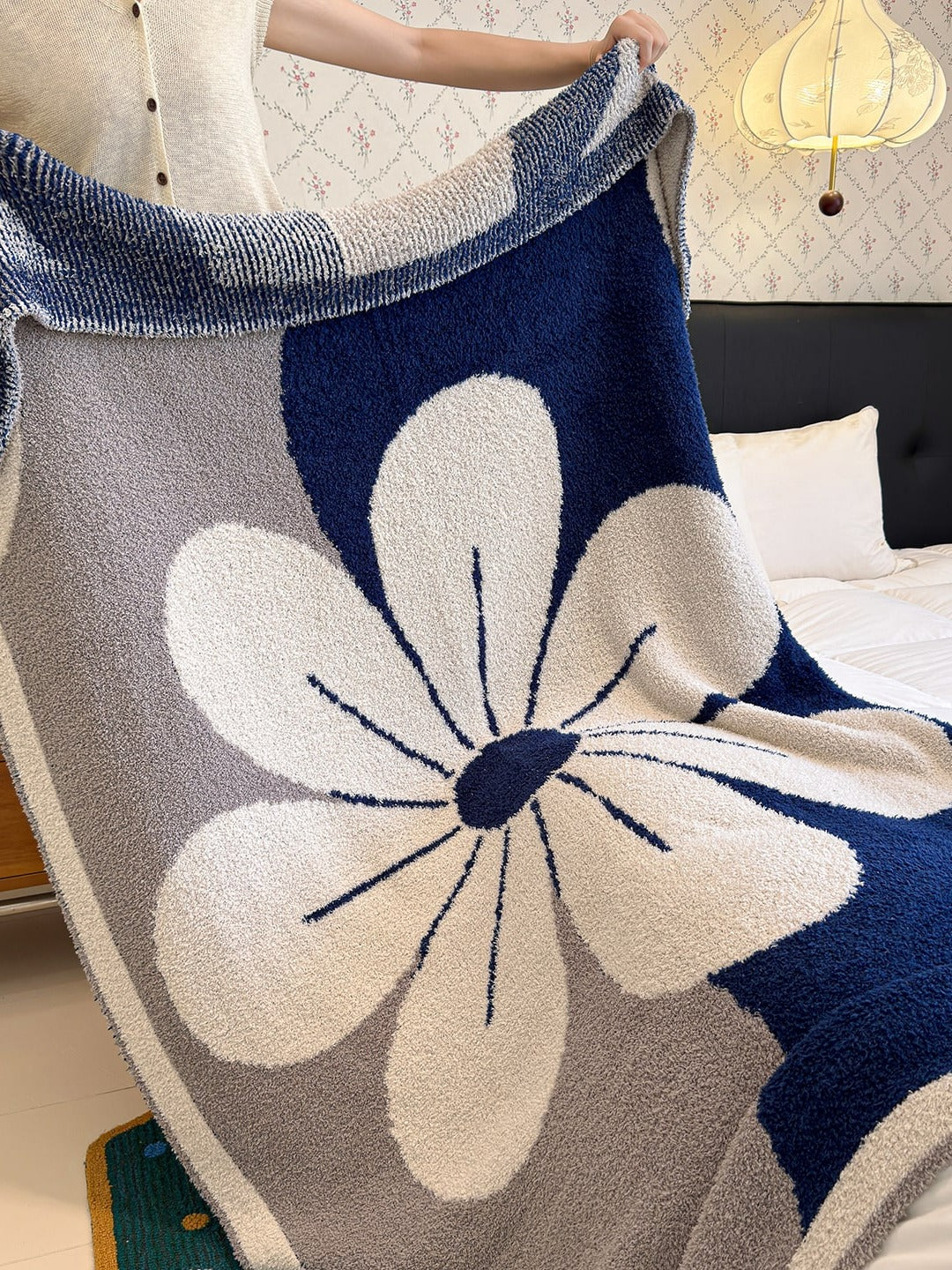 Floral Knit Plush Throw Blanket original reference image 31