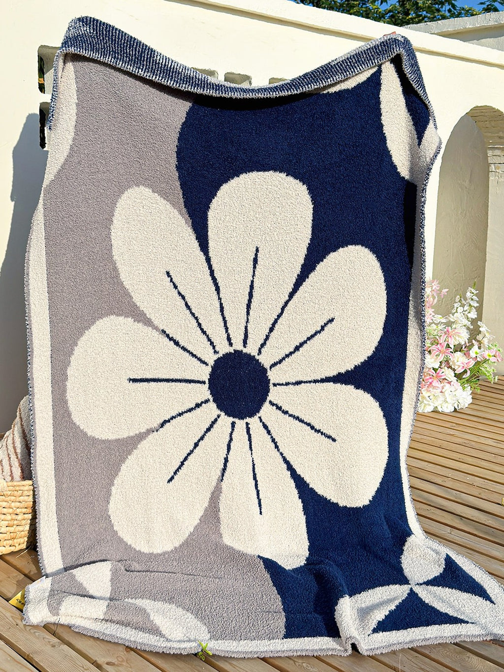 Floral Knit Plush Throw Blanket original reference image 35