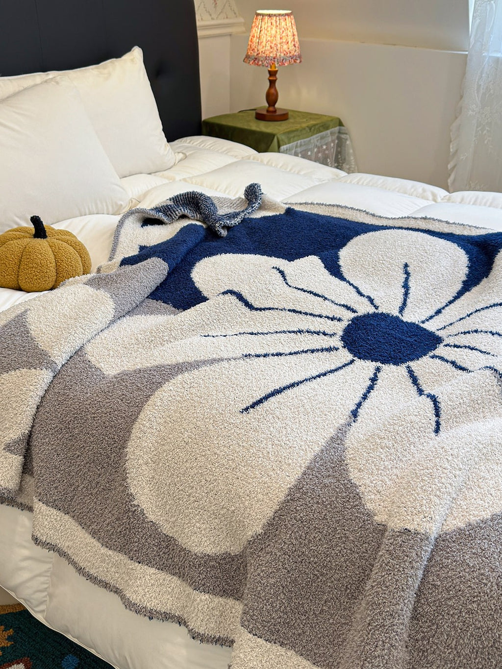 Floral Knit Plush Throw Blanket original reference image 36