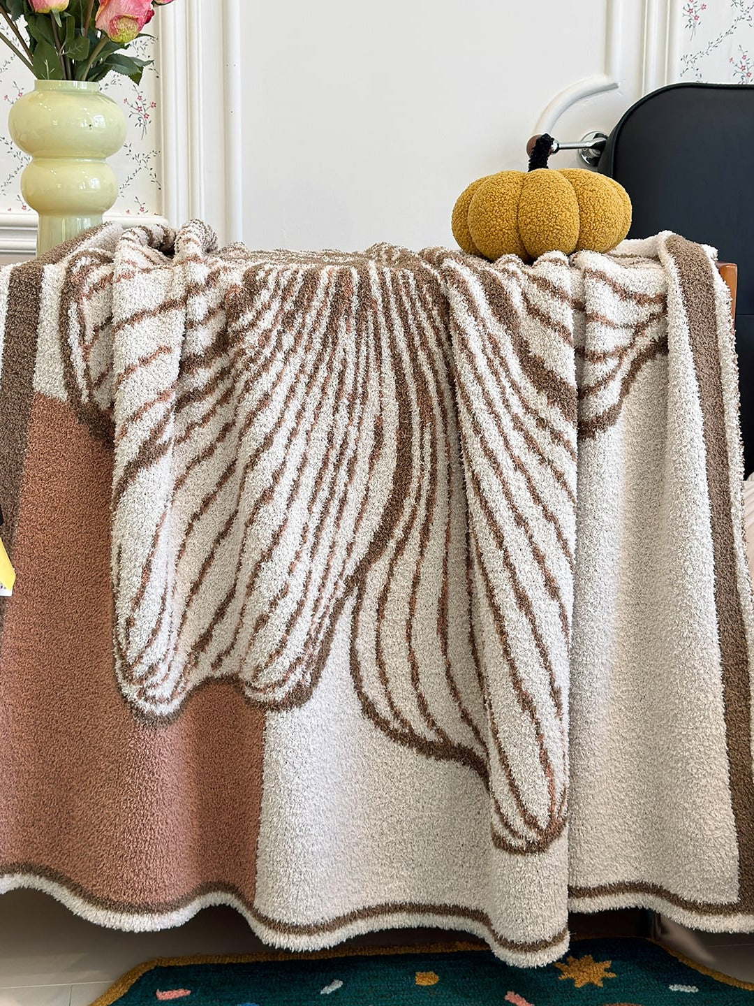 Floral Knit Plush Throw Blanket original reference image 38