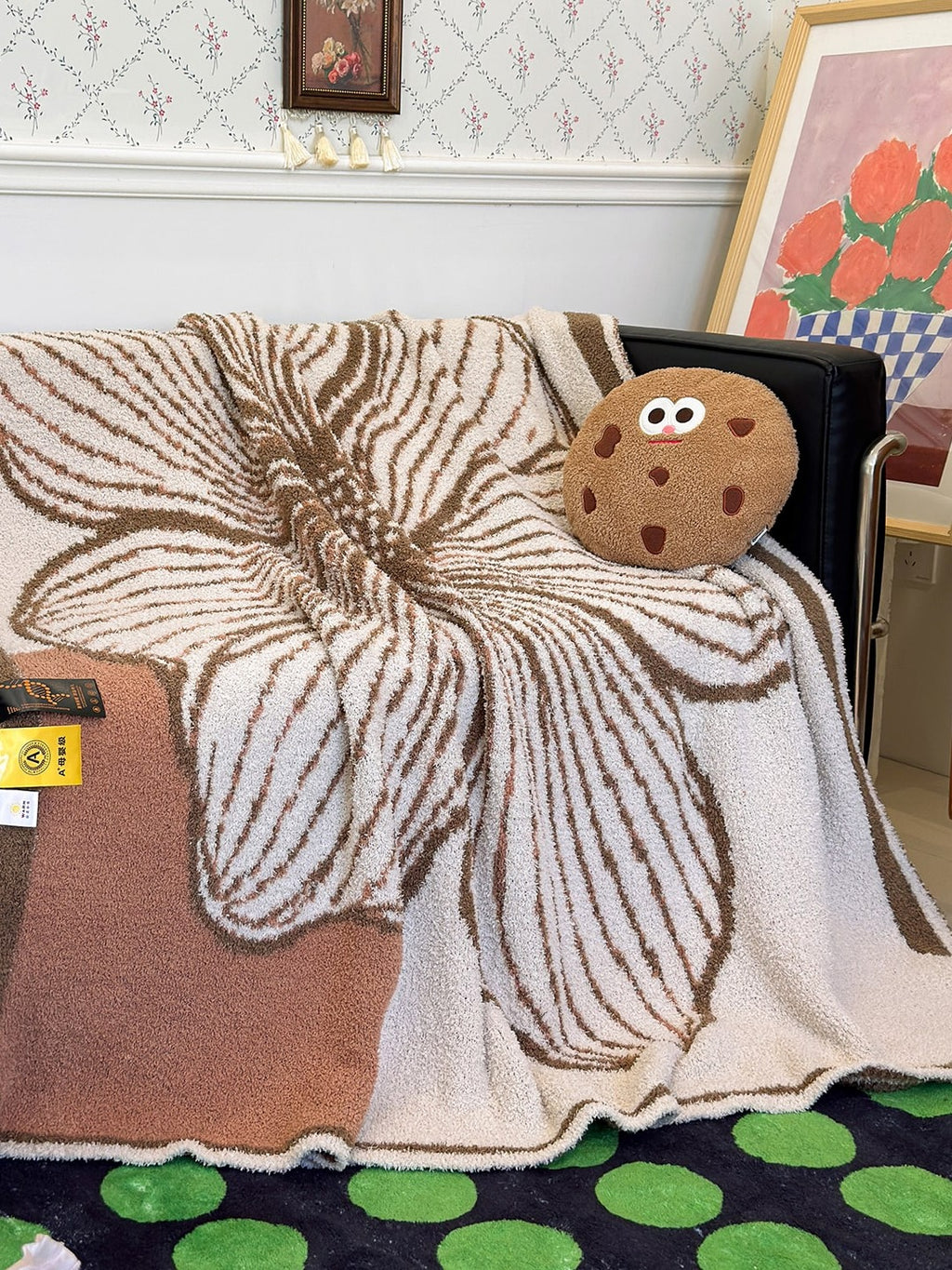 Floral Knit Plush Throw Blanket original reference image 39