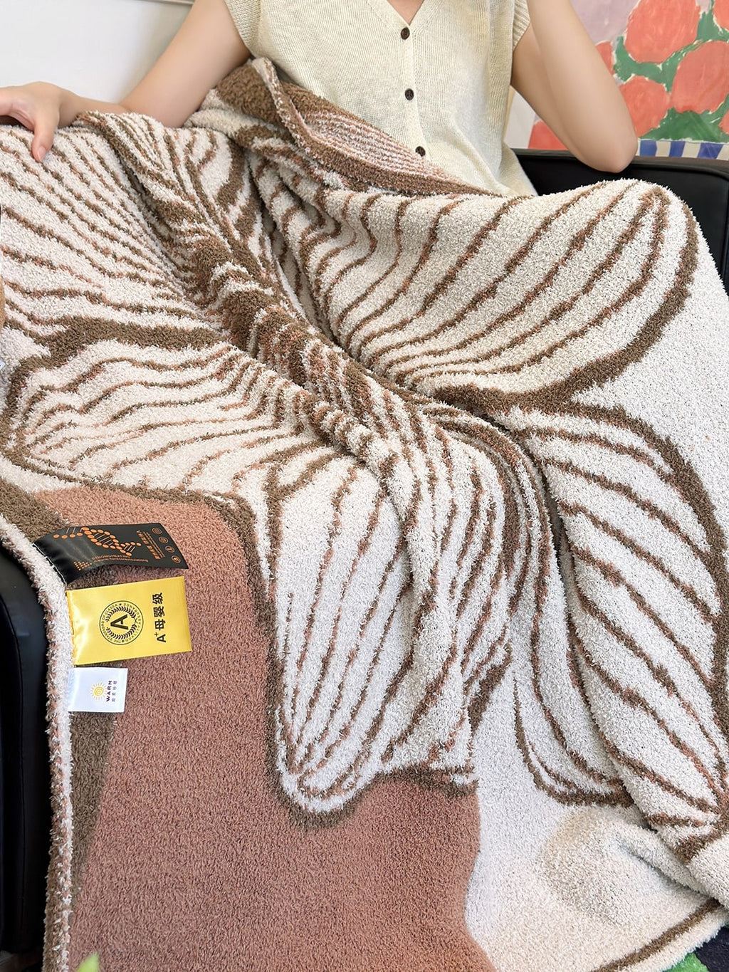 Floral Knit Plush Throw Blanket original reference image 42
