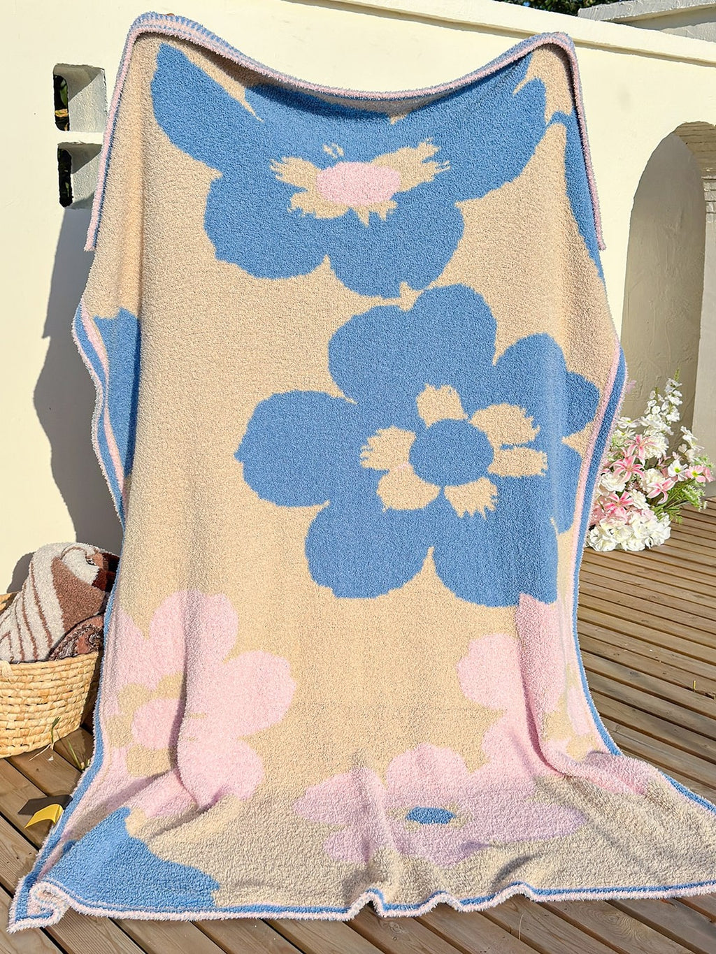 Floral Knit Plush Throw Blanket original reference image 47