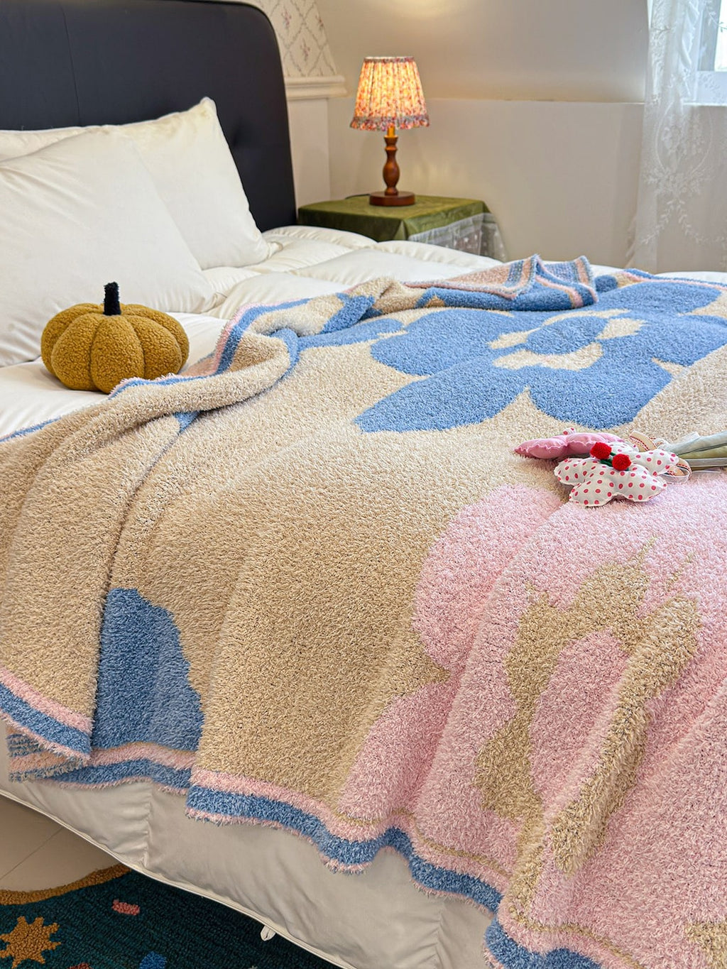 Floral Knit Plush Throw Blanket original reference image 48
